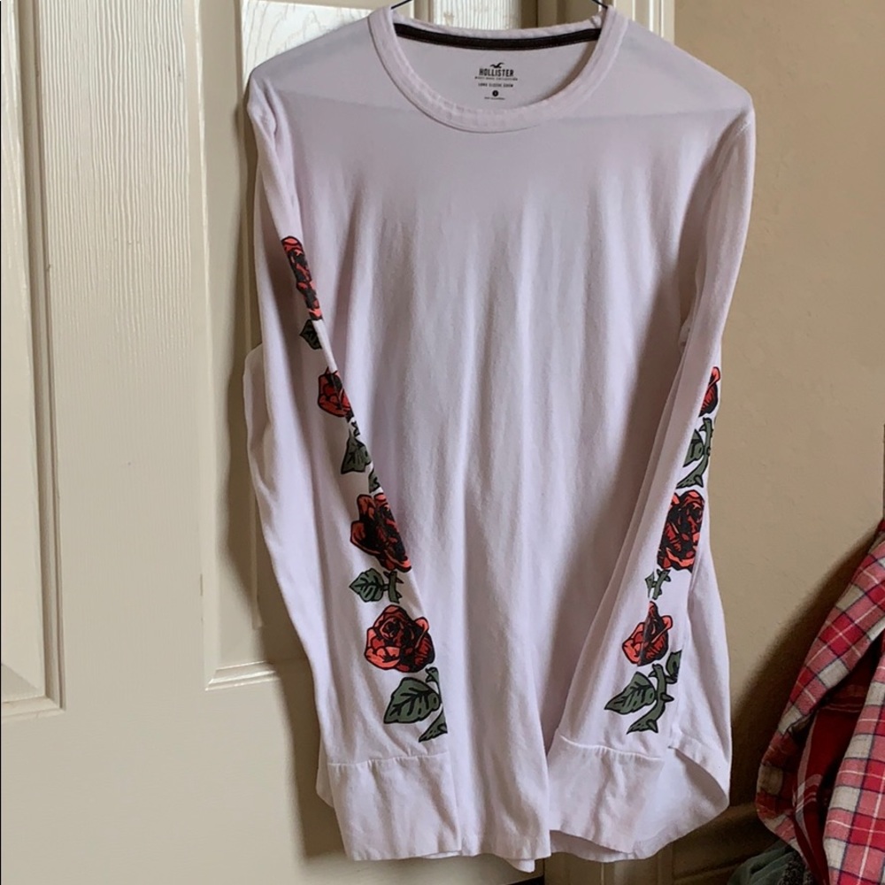 Hollister long sleeve roses shirt